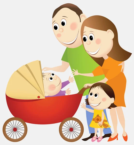 Cartoon gelukkige familie — Stockvector