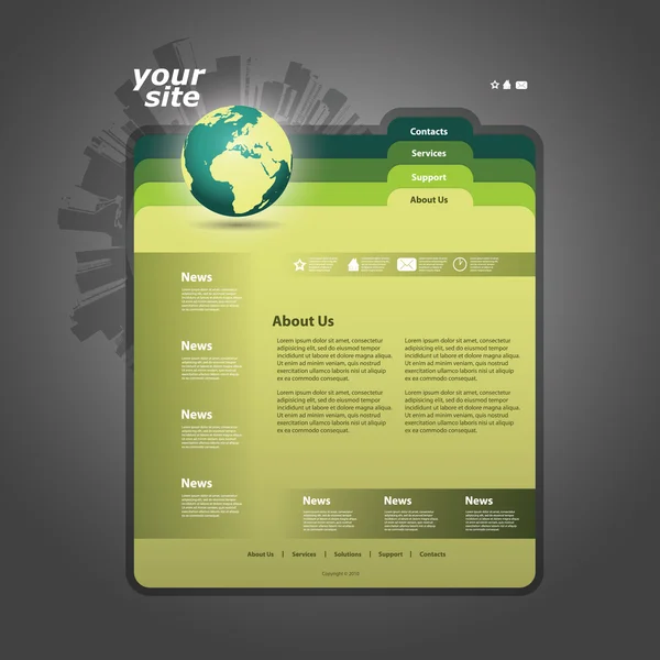 ウェブサイトテンプレート — ストックベクタ
