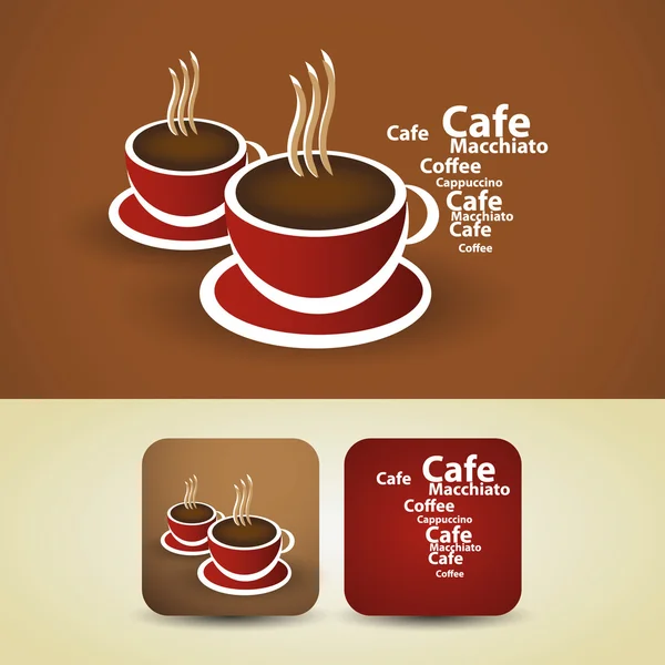 Flyge- eller dekkdesign - kaffekopp – stockvektor