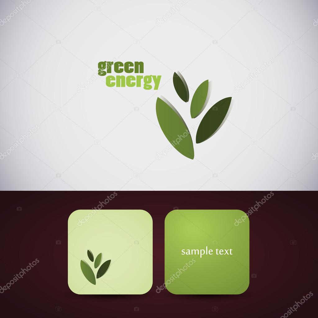 Green Abstract Eco Flyer or Cover Design in Editable Vector Format