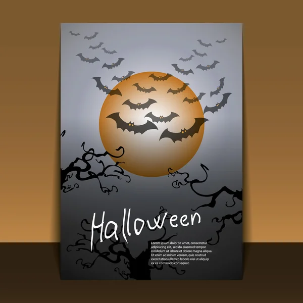 Volante de Halloween o diseño de portada — Vector de stock