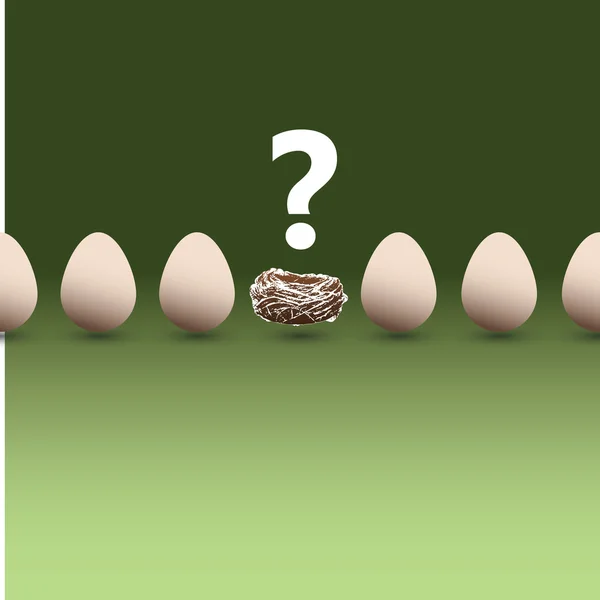 Большой вопрос - предыстория концепции яйца — стоковый вектор
