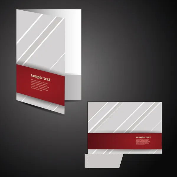 Carpeta corporativa con diseño troquelado — Vector de stock