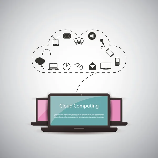 Cloud computing en netwerken concept — Stockvector