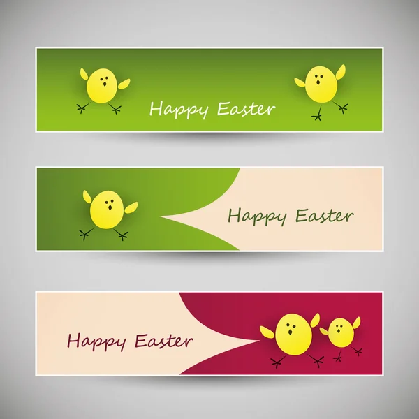 Bannières de Pâques heureuses — Image vectorielle