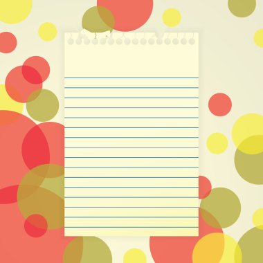 arka plan üzerinde notepaper