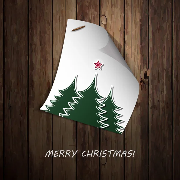 'Feliz Navidad' - Nota Mensaje en papel — Vector de stock