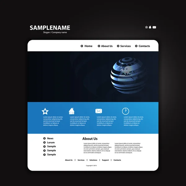 ウェブサイトテンプレート — ストックベクタ