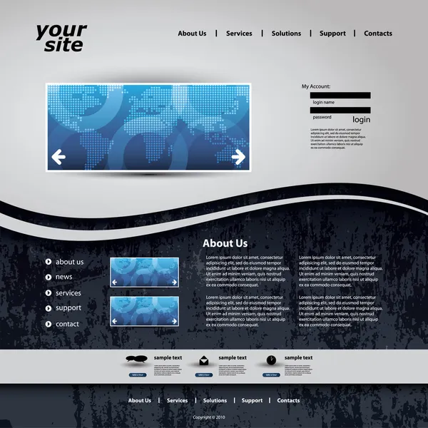 ウェブサイトテンプレート — ストックベクタ
