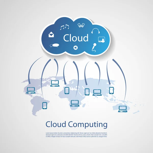 Concepto de computación en nube — Vector de stock