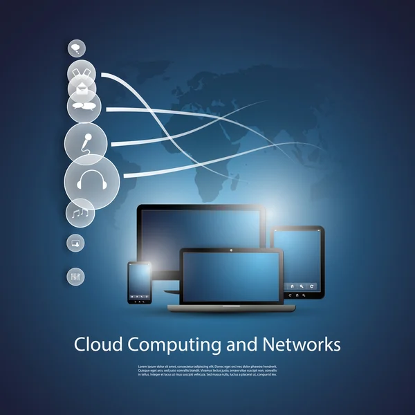 Concept de Cloud Computing — Image vectorielle