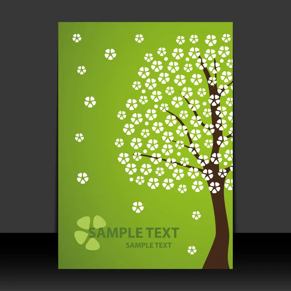 Flyer o Cover Design - Primavera, Fiori di ciliegio — Vettoriale Stock