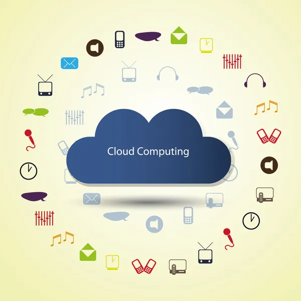 Concetto di cloud computing — Vettoriale Stock