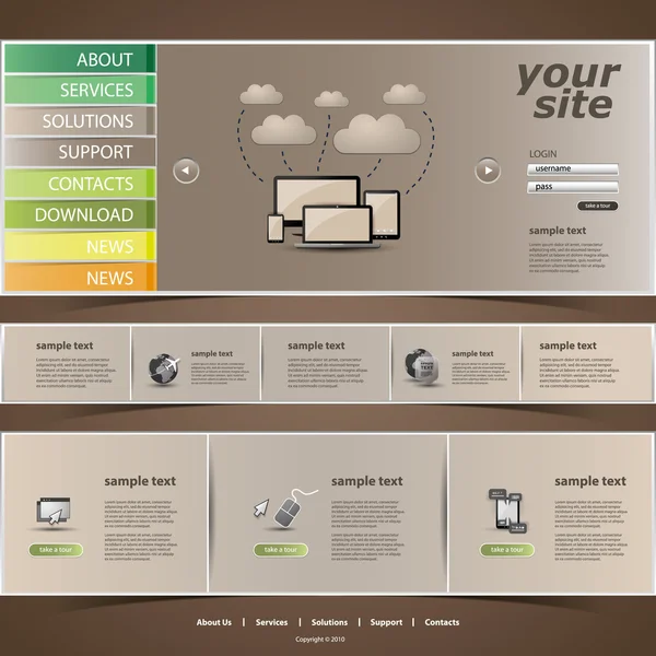 Szablon strony internetowej — Wektor stockowy