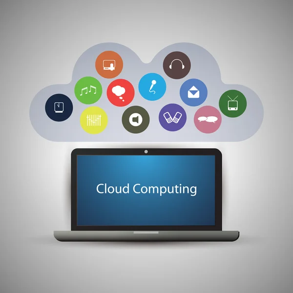 Concetto di cloud computing — Vettoriale Stock