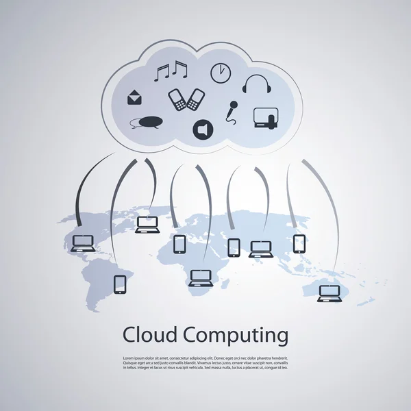 Concepto de computación en nube — Vector de stock