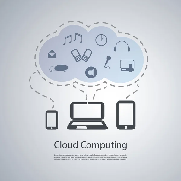 Concepto de computación en nube — Vector de stock