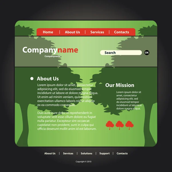 Website Template Vector — Stock Vector