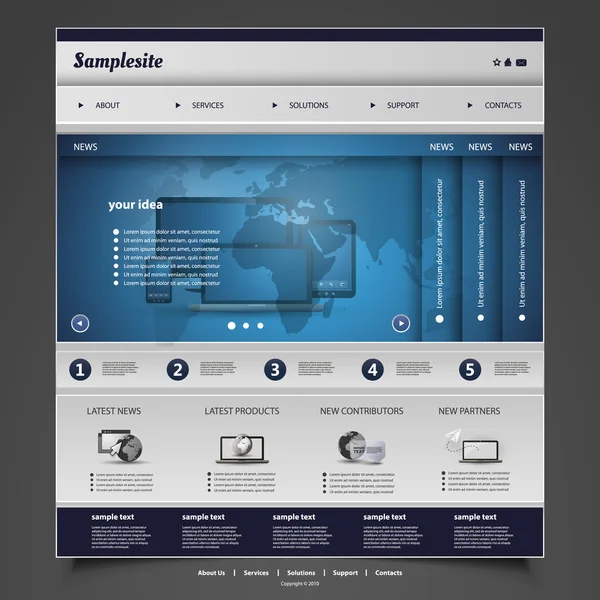 ウェブサイトテンプレート — ストックベクタ