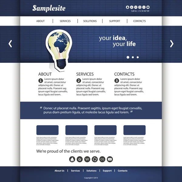 ウェブサイトテンプレート — ストックベクタ