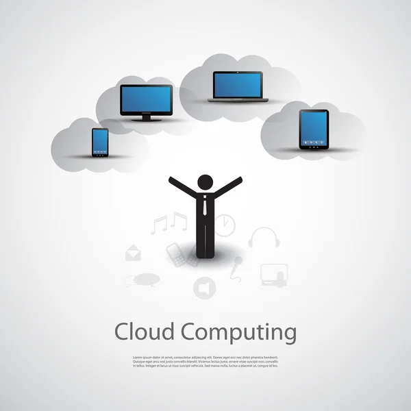 Koncept cloud computing — Stockový vektor