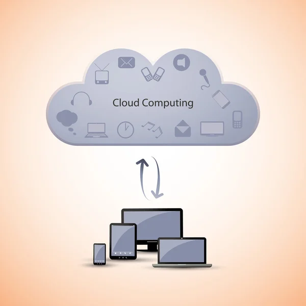 Cloud computing-concept — Stockvector