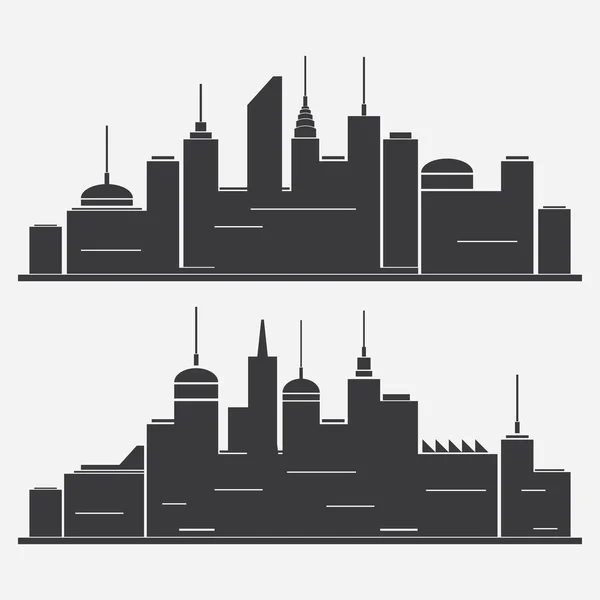 Cityscape Silhouettes — Stock Vector