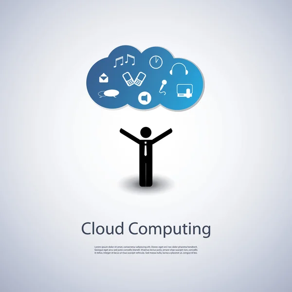 Concept de Cloud Computing — Image vectorielle