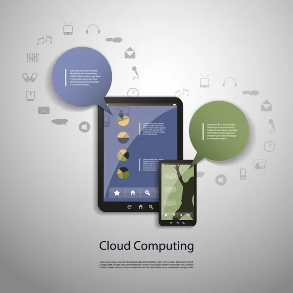 Concetto di cloud computing — Vettoriale Stock