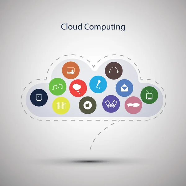 Concetto di cloud computing — Vettoriale Stock