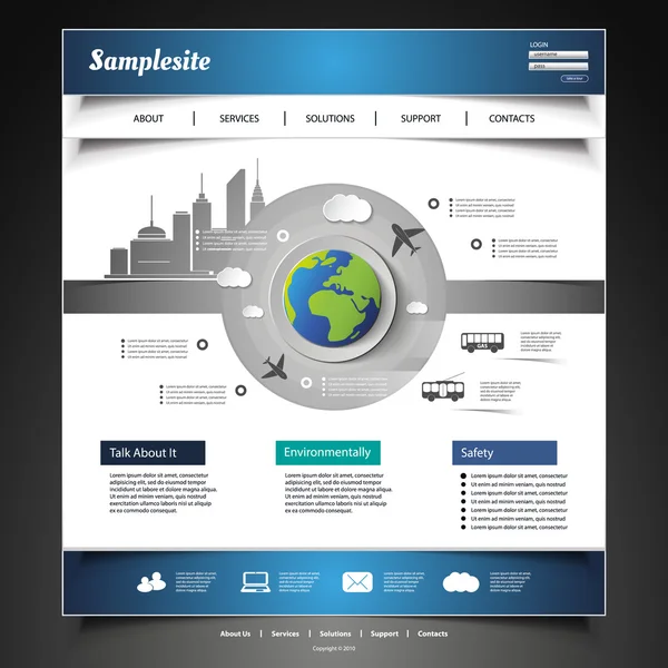 Modelo de site — Vetor de Stock