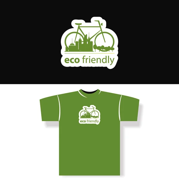 Eco amigável - T-shirt Design — Vetor de Stock