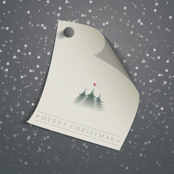 "Merry Christmas" - Opmerking papier bericht — Stockvector