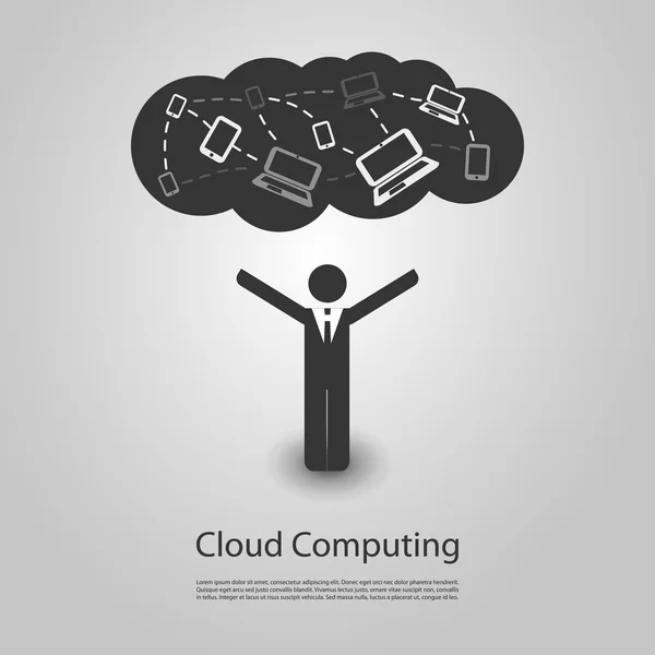 Projeto de computação em nuvem — Vetor de Stock