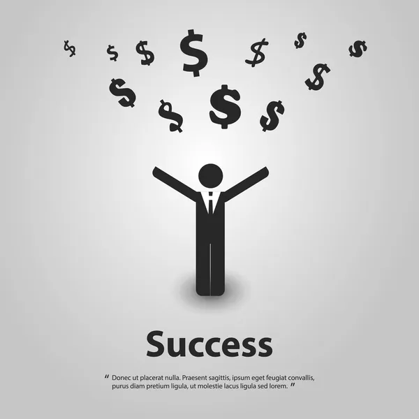 Concept de conception du succès financier — Image vectorielle