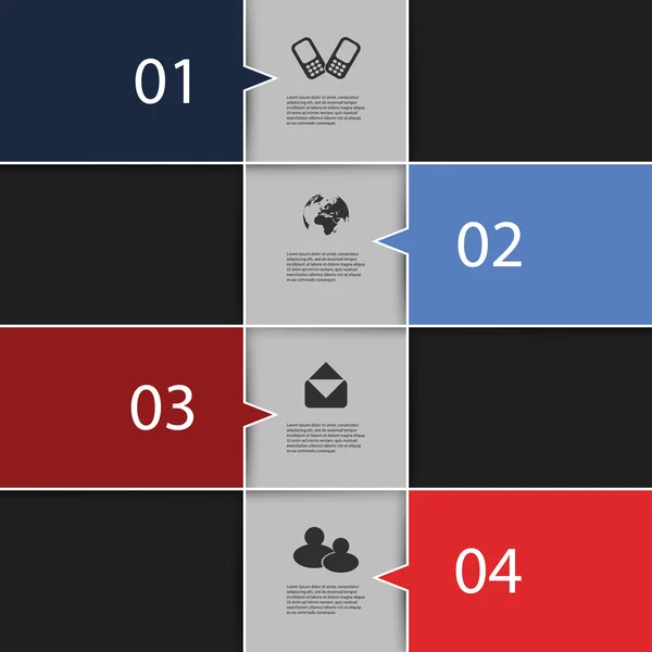 Infografiki okładka - numerowane projektuje baner z ikony — Wektor stockowy