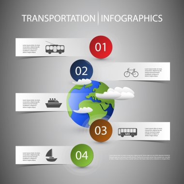 Infographic tasarımı ile taşımacılık simgeleri