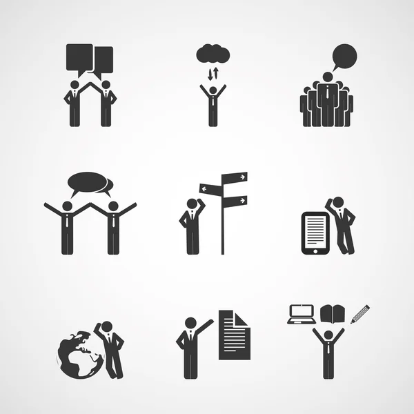 Figures, People's Icons - Business Concept Design — Stock Vector