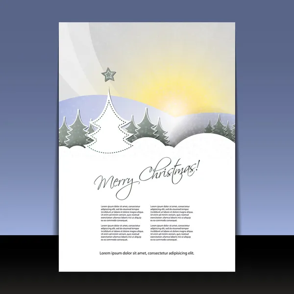 Folheto de Natal ou design de capa — Vetor de Stock