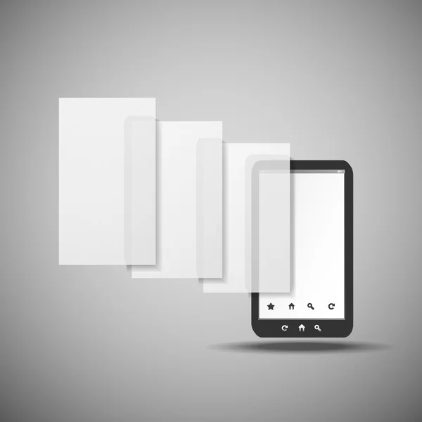 Smartphone avec couches - Illustration vectorielle d'affaires — Image vectorielle