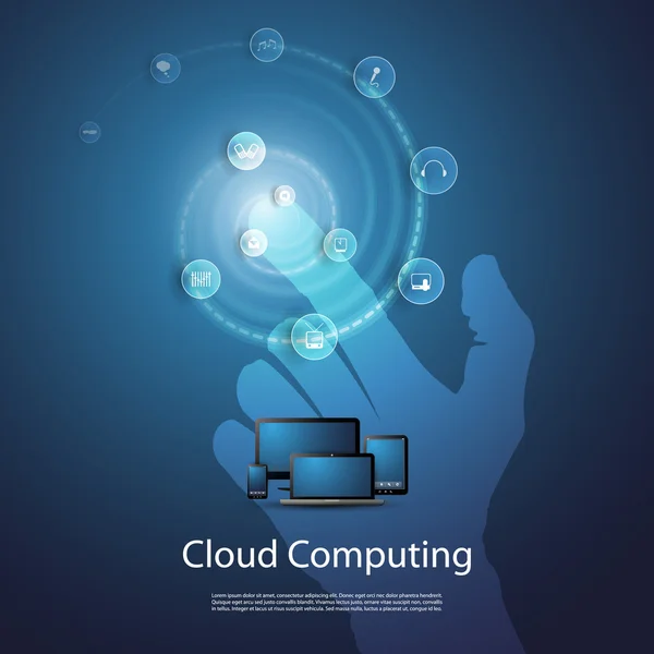 Koncept cloud computing — Stockový vektor