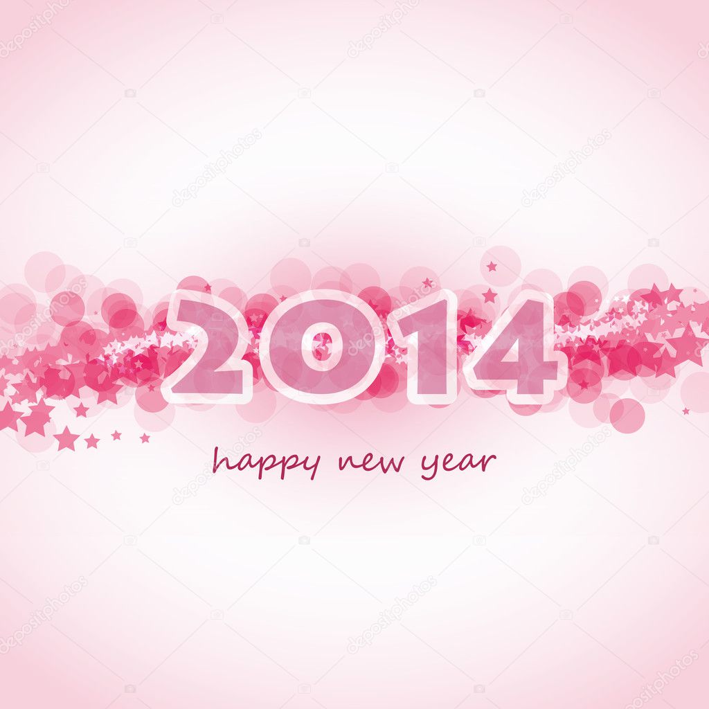 New Year Card, Cover or Background Template - 2014