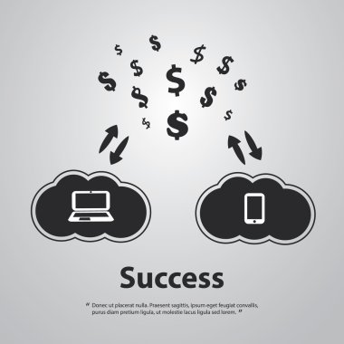 finansal başarı - satın almak ve satmak online - grafik tasarım konsepti