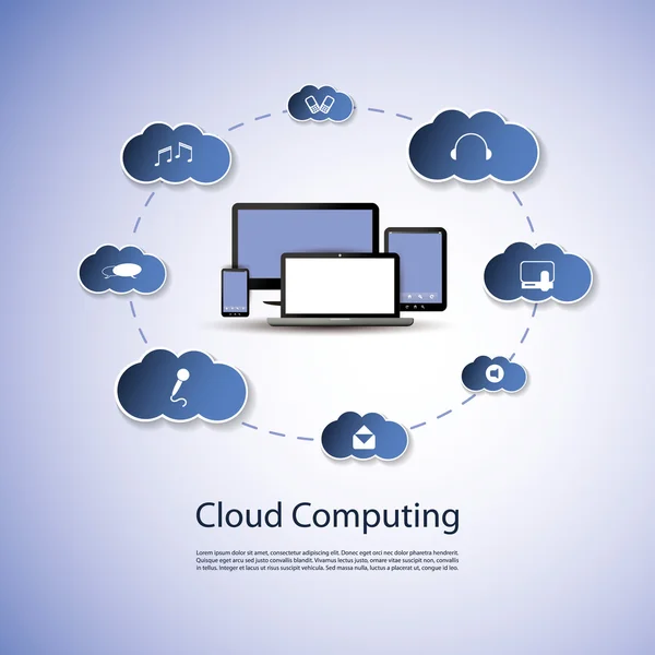 Concepto de computación en nube — Vector de stock