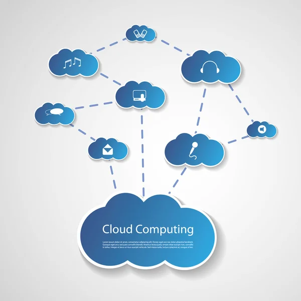 Koncept cloud computing — Stockový vektor