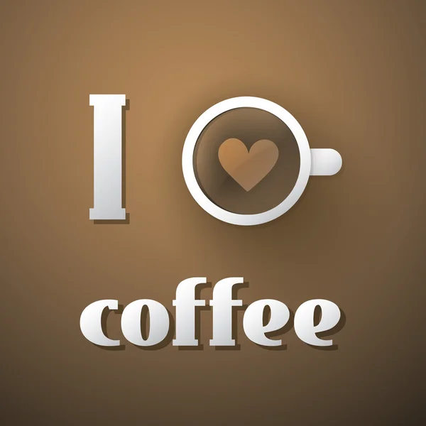 I Love Coffee - Кубок кофе — стоковый вектор