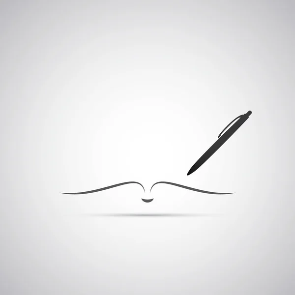 Notebook e Pen Icon Design — Vetor de Stock