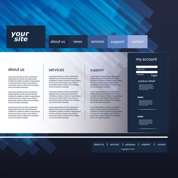ウェブサイトテンプレート — ストックベクタ