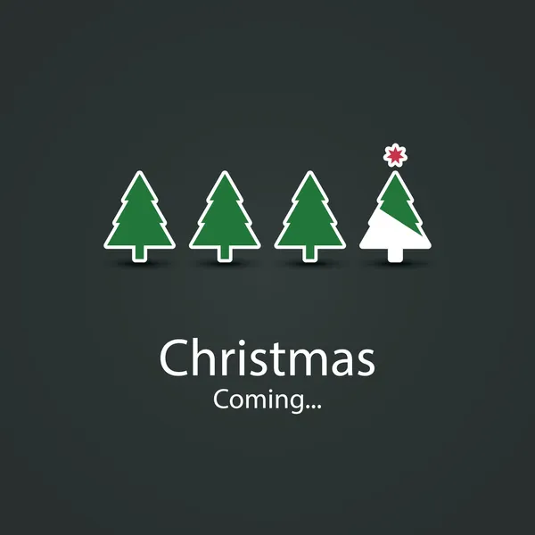 クリスマスが来ている - クリスマス カードのデザイン — ストックベクタ