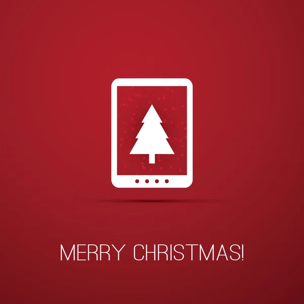 Vánoční přání s tablet, čtečka e knih — Stockový vektor